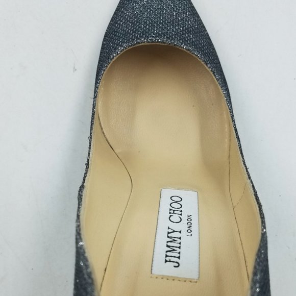 AUTHENTIC Jimmy Choo Gunmetal Glitter Pumps Women's 6.5 | 36.5 - EUC - Picture 8 of 16